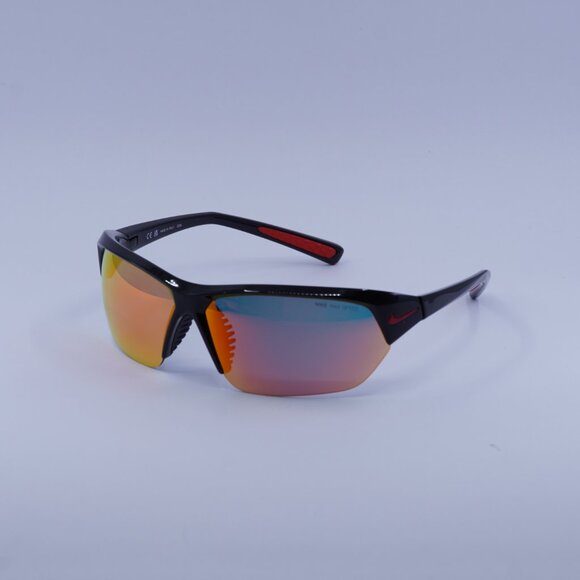 Nike SKYLON ACE M MI DV2163 010 Sunglasses Black Geometric Frame, Red Lenses - Picture 5 of 11